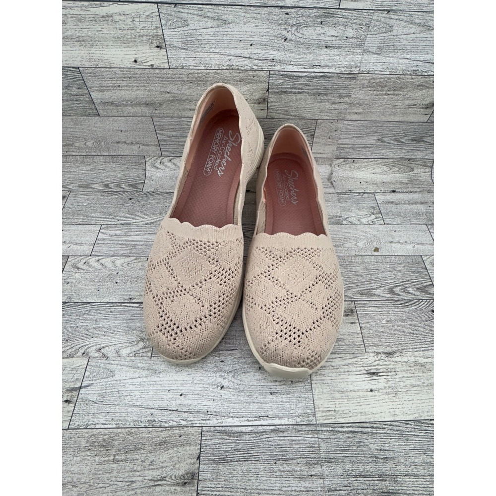 Skechers Womens‎ 158111 Natural Knit Slip On Comfort Flats Sneakers Size 9.5